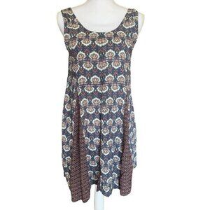 Anthropologie Nectar Clothing Dress Sz Small Multicolor Color Block Back Ties